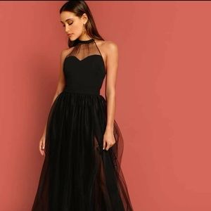 Sheer mesh sweetheart dress